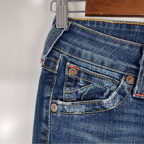 True Religion Distressed Flap Pocket Low Rise Julie Skinny Jeans Women's Sz 25 - Picture 4 of 10